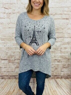 Forever Jade Studded Eiffel Tower Graphic Tunic